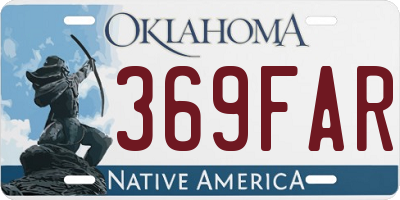 OK license plate 369FAR