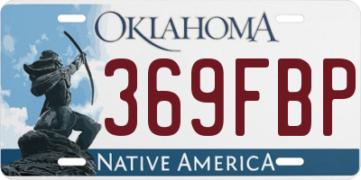 OK license plate 369FBP