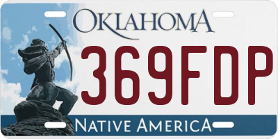 OK license plate 369FDP