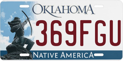OK license plate 369FGU