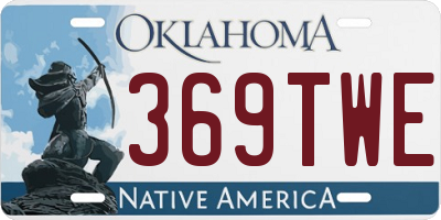 OK license plate 369TWE
