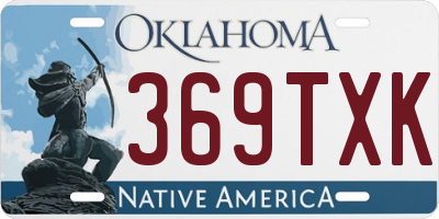 OK license plate 369TXK