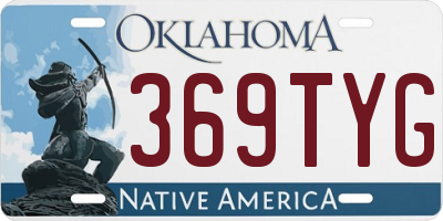 OK license plate 369TYG