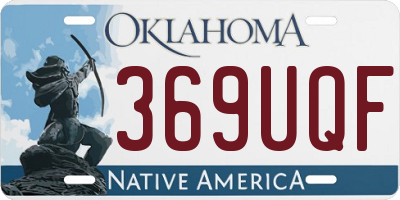 OK license plate 369UQF