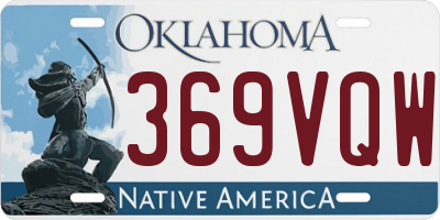 OK license plate 369VQW