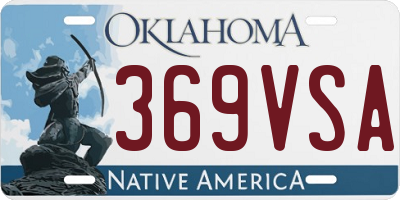 OK license plate 369VSA