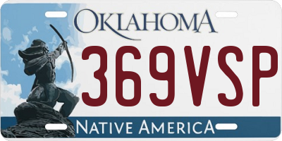 OK license plate 369VSP