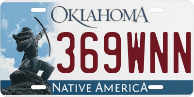 OK license plate 369WNN