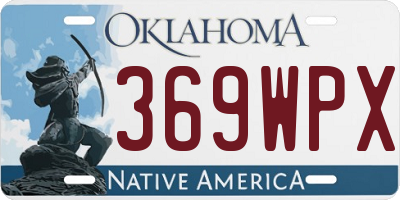 OK license plate 369WPX