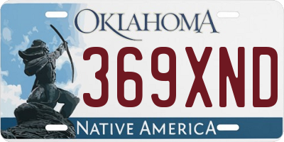 OK license plate 369XND