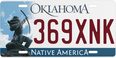 OK license plate 369XNK