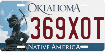 OK license plate 369XOT