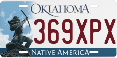 OK license plate 369XPX