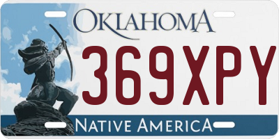OK license plate 369XPY