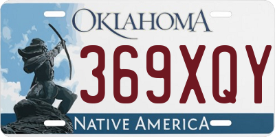 OK license plate 369XQY