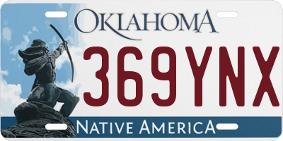 OK license plate 369YNX