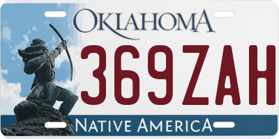 OK license plate 369ZAH