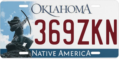 OK license plate 369ZKN