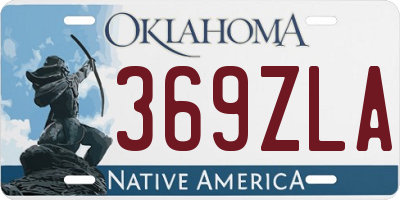 OK license plate 369ZLA