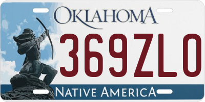 OK license plate 369ZLO