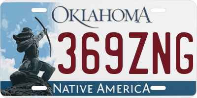 OK license plate 369ZNG