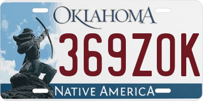 OK license plate 369ZOK