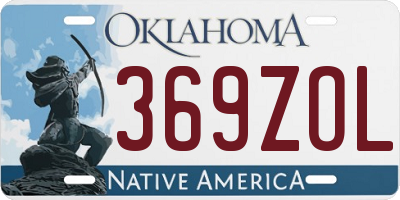 OK license plate 369ZOL