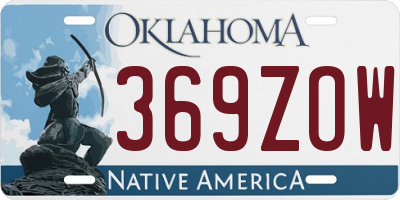 OK license plate 369ZOW