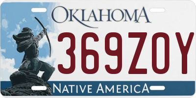 OK license plate 369ZOY
