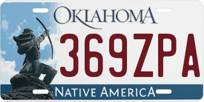 OK license plate 369ZPA
