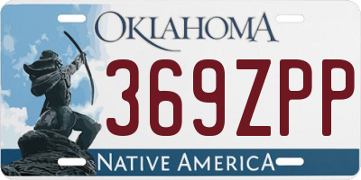 OK license plate 369ZPP