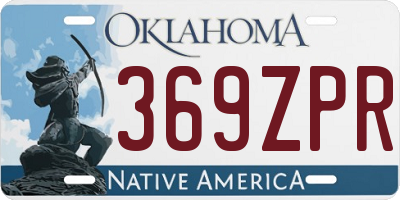 OK license plate 369ZPR