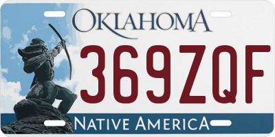 OK license plate 369ZQF