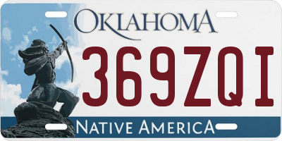 OK license plate 369ZQI