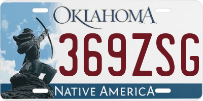 OK license plate 369ZSG