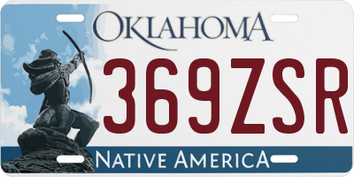 OK license plate 369ZSR