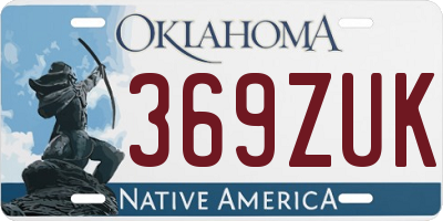 OK license plate 369ZUK