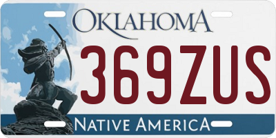 OK license plate 369ZUS