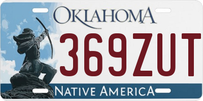 OK license plate 369ZUT