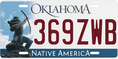 OK license plate 369ZWB