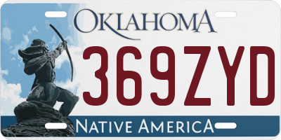 OK license plate 369ZYD