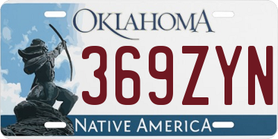 OK license plate 369ZYN