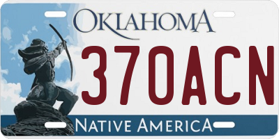 OK license plate 370ACN