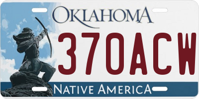 OK license plate 370ACW