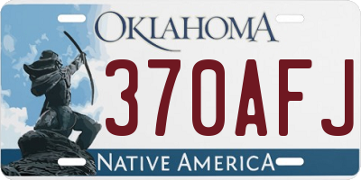 OK license plate 370AFJ