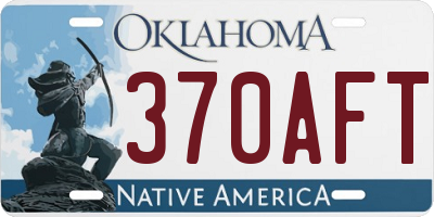 OK license plate 370AFT