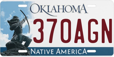 OK license plate 370AGN