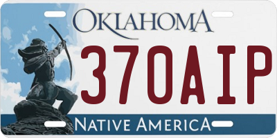 OK license plate 370AIP