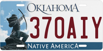 OK license plate 370AIY