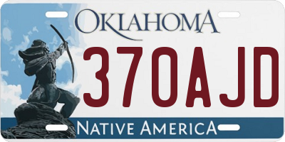 OK license plate 370AJD